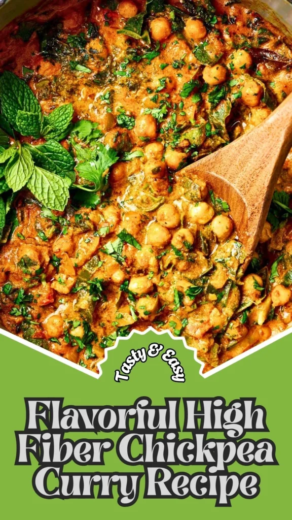 Tasty & Easy Flavorful High Fiber Chickpea Curry Recipe