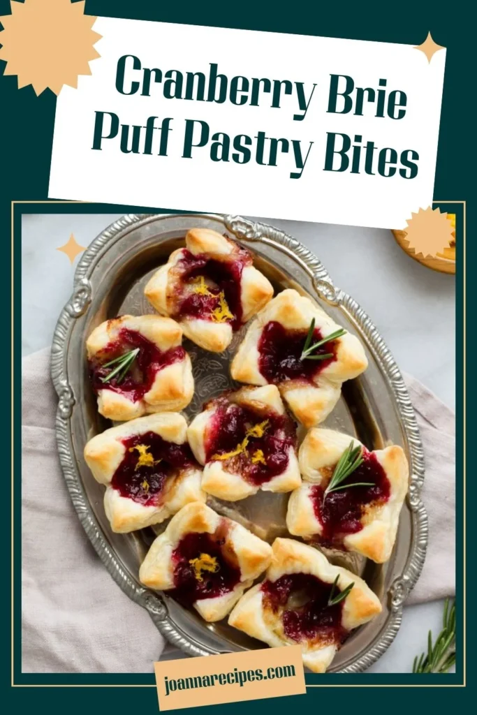 Cranberry Brie Puff Pastry Bites