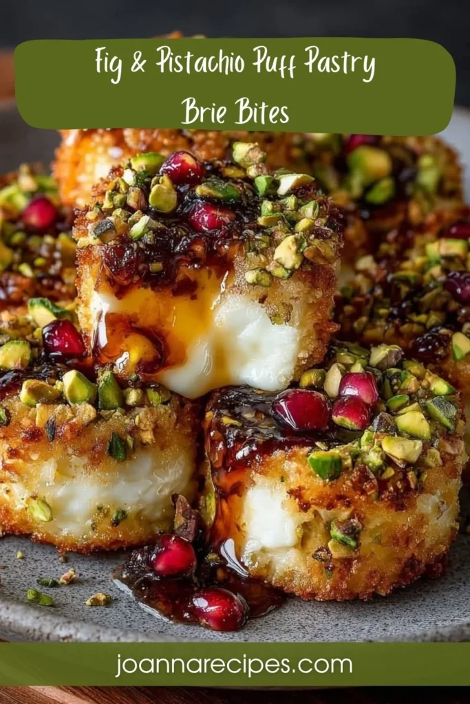 Fig & Pistachio Puff Pastry Brie Bites