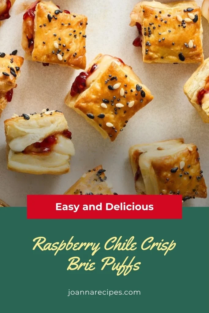 Raspberry Chile Crisp Brie Puffs