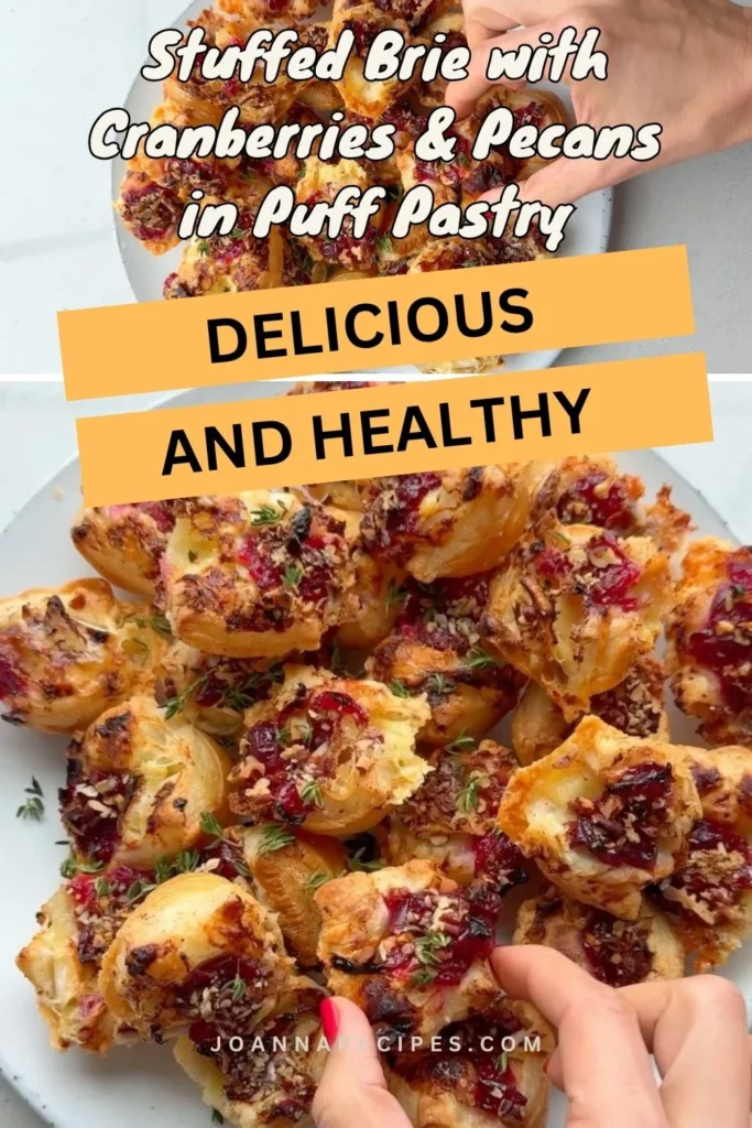Stuffed Brie with Cranberries & Pecans in Puff Pastry
